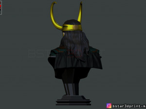 loki bust with helmet - tom hiddleston - - marvel - avenger 3d print model Modèles 3D en vedette