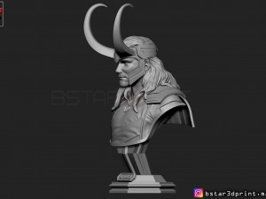 loki bust with helmet - tom hiddleston - - marvel - avenger 3d print model Modèles 3D en vedette