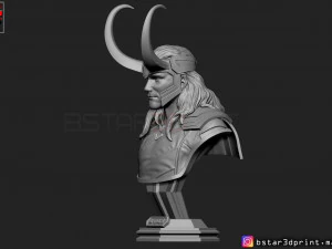 loki bust with helmet - tom hiddleston - - marvel - avenger 3d print model 3D Print Model