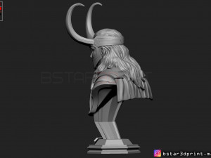 loki bust with helmet - tom hiddleston - - marvel - avenger 3d print model Modèles 3D en vedette