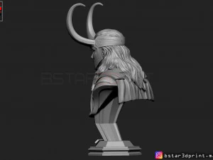 loki bust with helmet - tom hiddleston - - marvel - avenger 3d print model 3D Print Model