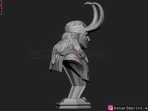 loki bust with helmet - tom hiddleston - - marvel - avenger 3d print model Modèles 3D en vedette