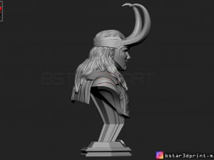 loki bust with helmet - tom hiddleston - - marvel - avenger 3d print model 3D Print Model