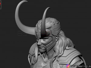 loki bust with helmet - tom hiddleston - - marvel - avenger 3d print model 3D Print Model