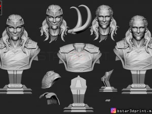 loki bust with helmet - tom hiddleston - - marvel - avenger 3d print model 3D Print Model