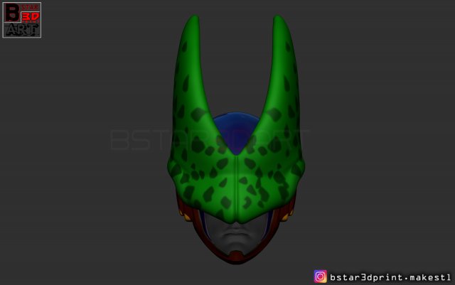 cell mask -dragon ball z cosplay or custom figure 3d print model 3Dプリントモデル .c4d .max .obj .3ds .fbx .stl .blend 