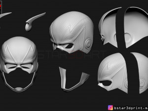 flash helmet season 6 3d print model Model Cetak 3D