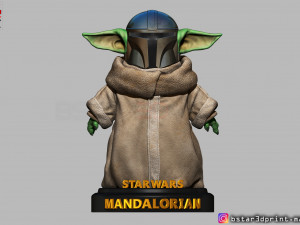 yoda baby with mandalorian helmet high quality 3d print model Modello di stampa 3D