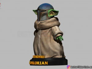 yoda baby with mandalorian helmet high quality 3d print model 3D Print Model