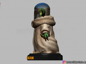yoda baby with mandalorian helmet high quality 3d print model 3D Print Model