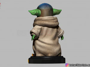 yoda baby with mandalorian helmet high quality 3d print model 3D Print Model