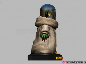 yoda baby with mandalorian helmet high quality 3d print model 3D Print Model