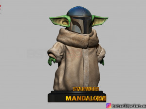 yoda baby with mandalorian helmet high quality 3d print model Modelo de impresión 3D