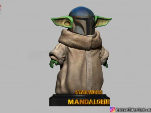 yoda baby with mandalorian helmet high quality 3d print model 3D Print Model