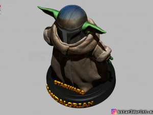 yoda baby with mandalorian helmet high quality 3d print model 3D Print Model