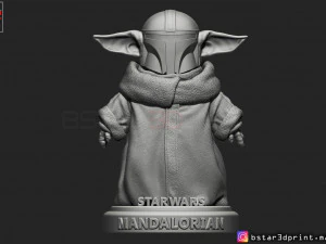 yoda baby with mandalorian helmet high quality 3d print model 3D Print Model