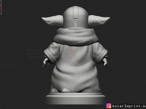 yoda baby with mandalorian helmet high quality 3d print model 3D Print Model