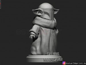 yoda baby with mandalorian helmet high quality 3d print model 3D Print Model