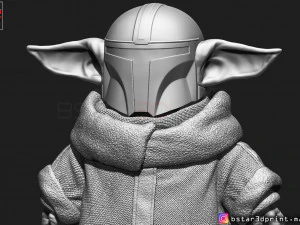 yoda baby with mandalorian helmet high quality 3d print model 3D Print Model