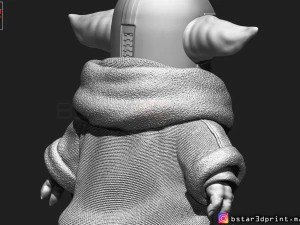 yoda baby with mandalorian helmet high quality 3d print model 3D Print Model
