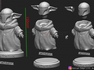 yoda baby with mandalorian helmet high quality 3d print model Modelo de impresión 3D