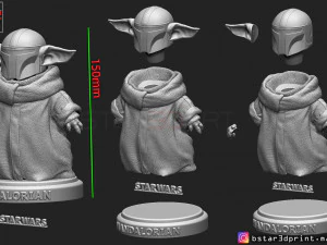 yoda baby with mandalorian helmet high quality 3d print model 3D Print Model