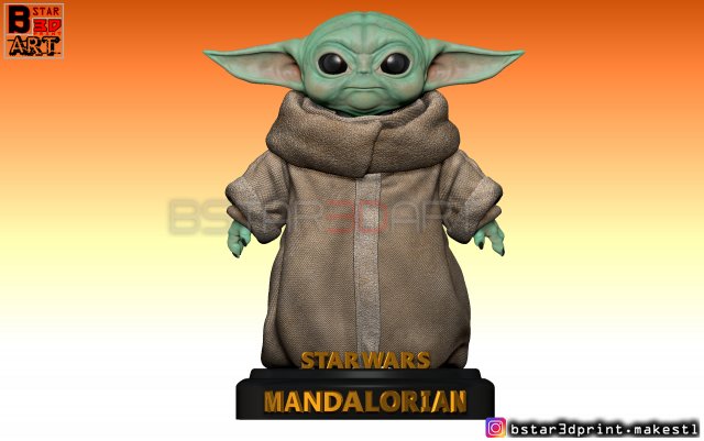 yoda baby - mandalorian star wars - high quality 3D प्रिंट मॉडल .c4d .max .obj .3ds .fbx .stl .blend 