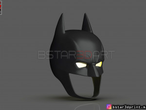 batman helmet-the batman 2021-robert pattinson-dc comic fan art 3d print model 3Dプリントモデル