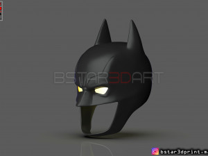 batman helmet-the batman 2021-robert pattinson-dc comic fan art 3d print model 3Dプリントモデル