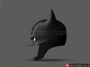 batman helmet-the batman 2021-robert pattinson-dc comic fan art 3d print model 3Dプリントモデル
