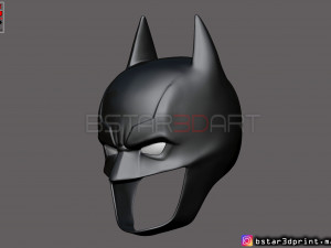 batman helmet-the batman 2021-robert pattinson-dc comic fan art 3d print model 3Dプリントモデル