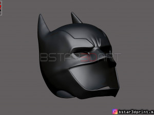 batman helmet-the batman 2021-robert pattinson-dc comic fan art 3d print model 3Dプリントモデル