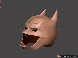 batman helmet-the batman 2021-robert pattinson-dc comic fan art 3d print model 3Dプリントモデル