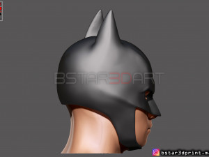 batman helmet-the batman 2021-robert pattinson-dc comic fan art 3d print model 3Dプリントモデル