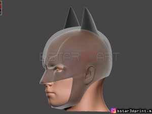 batman helmet-the batman 2021-robert pattinson-dc comic fan art 3d print model 3Dプリントモデル