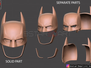 batman helmet-the batman 2021-robert pattinson-dc comic fan art 3d print model 3Dプリントモデル