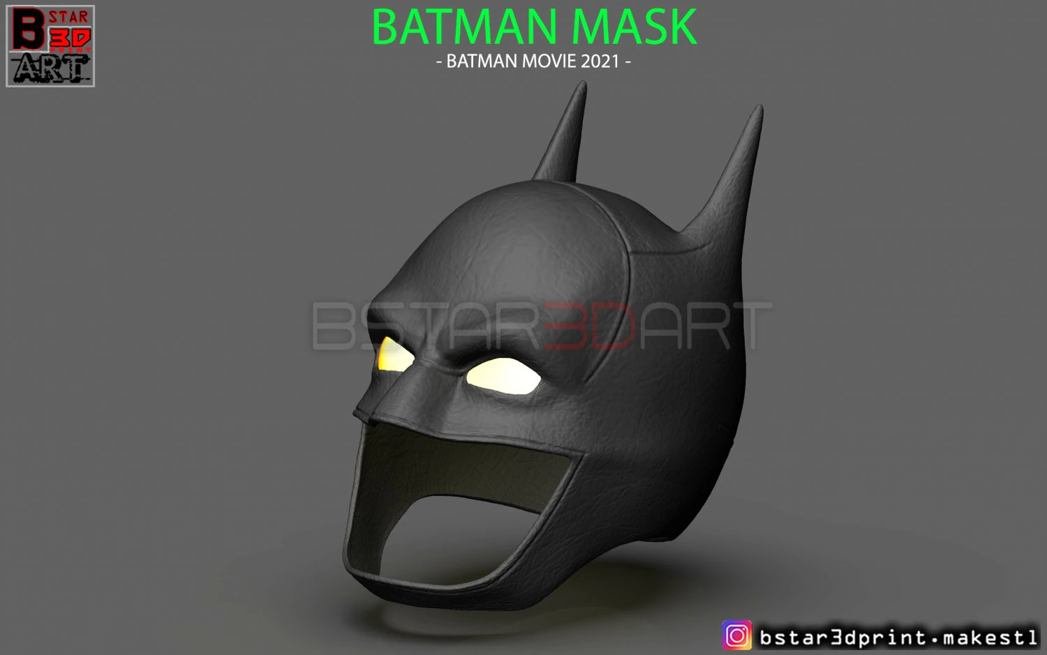 batman mask - robert pattinson - the batman 2021 - dc comic 3d print model 3D Print Model .c4d .max .obj .3ds .fbx .stl .blend 
