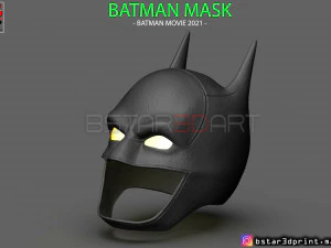 Batman-masker - Robert Pattinson - de Batman 2021 - DC komisch 3D-printmodel 3D printmodel