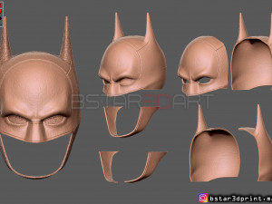 batman mask - robert pattinson - the batman 2021 - dc comic 3d print model 3D Print Model