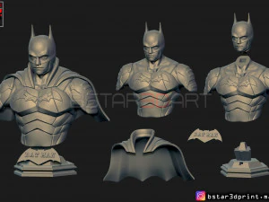 batman bust 2021 - robert pattinson - dc comic 3D Print Model