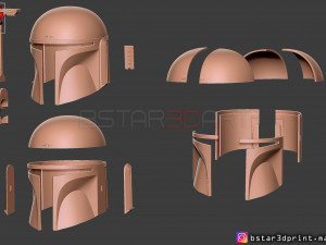 boba fett helmet - mandalorian death watch hemet 3d print model 3D Baskı Modeli