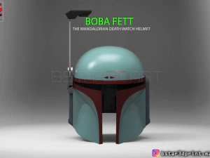 boba fett helmet - mandalorian death watch hemet 3d print model 3D Print Model