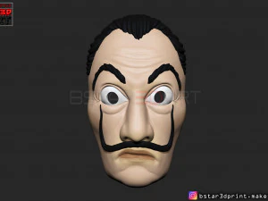m&aacute;scara de roubo de dinheiro - la casa de papel temporada 4 - m&aacute;scara para cosplay Modelo de Impressão 3D
