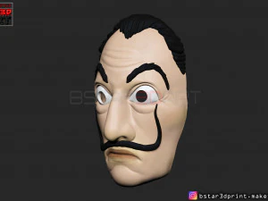 m&aacute;scara de roubo de dinheiro - la casa de papel temporada 4 - m&aacute;scara para cosplay Modelo de Impressão 3D