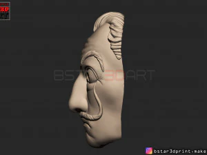 m&aacute;scara de roubo de dinheiro - la casa de papel temporada 4 - m&aacute;scara para cosplay Modelo de Impressão 3D