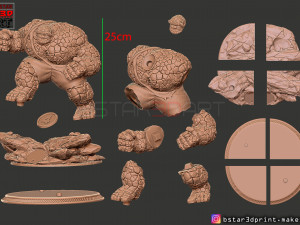 the thing high quality - fantastic four - marvel comic 3d print model 3Dプリントモデル