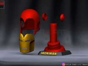 ironman classic helmet - wearable with standbase - marvel comic 3d print model 3Dプリントモデル