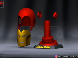 ironman classic helmet - wearable with standbase - marvel comic 3d print model 3D Print Model