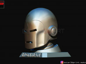 ironman classic helmet - wearable with standbase - marvel comic 3d print model 3D Print Model