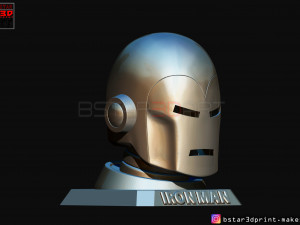 ironman classic helmet - wearable with standbase - marvel comic 3d print model 3Dプリントモデル